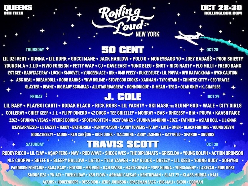 50 Cent, J. Cole + Travis Scott Headline Rolling Loud New York