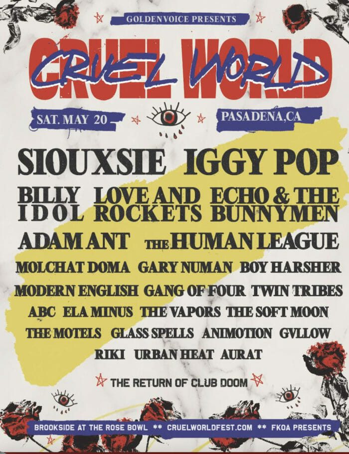 Cruel World Festival Shares 2023 Artist Lineup: Iggy Pop, Siouxsie, Billy Idol and More