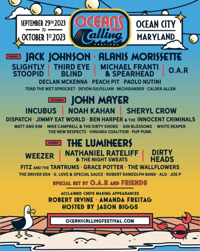 Oceans Calling Festival Unveils 2023 Artist Lineup: John Mayer, The Lumineers, Jack Johnson and More
