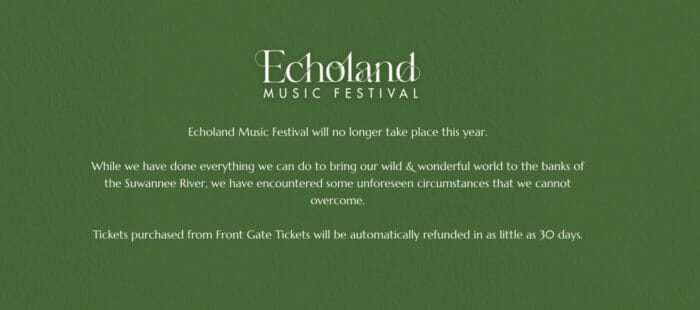 Echoland Music Festival Cancels Debut Event