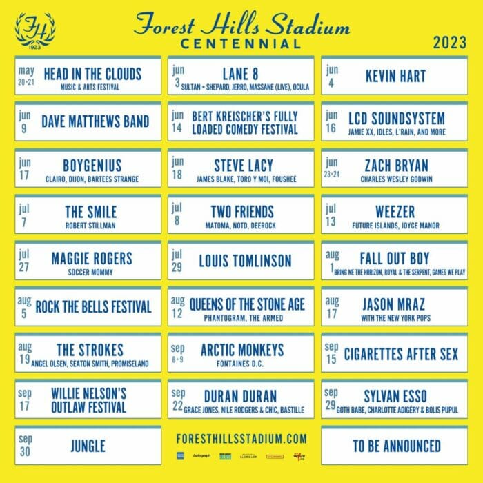 Forest Hills Stadium Outlines Centennial Summer Season Lineup: LCD Soundsystem, Dave Matthews Band, boygenius and Many More