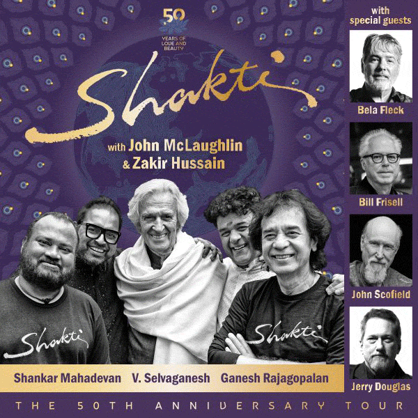 Shakti Plot 50th Anniversary Tour with Guest Openers Béla Fleck, Bill Frisell, John Scofield and Jerry Douglas