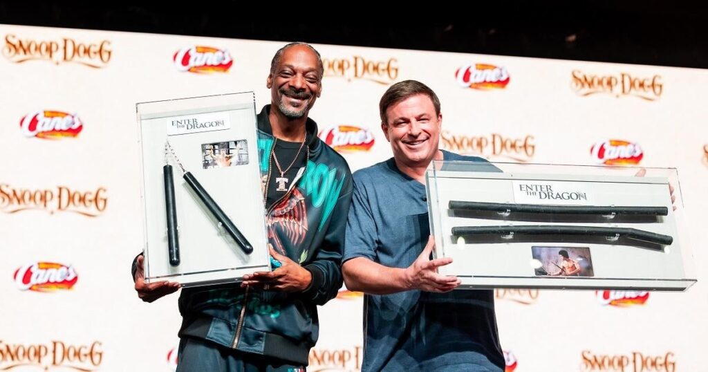 Snoop Dogg Gifted Bruce Lee’s Nunchucks by Raising Cane’s Founder Todd Graves: See Photos