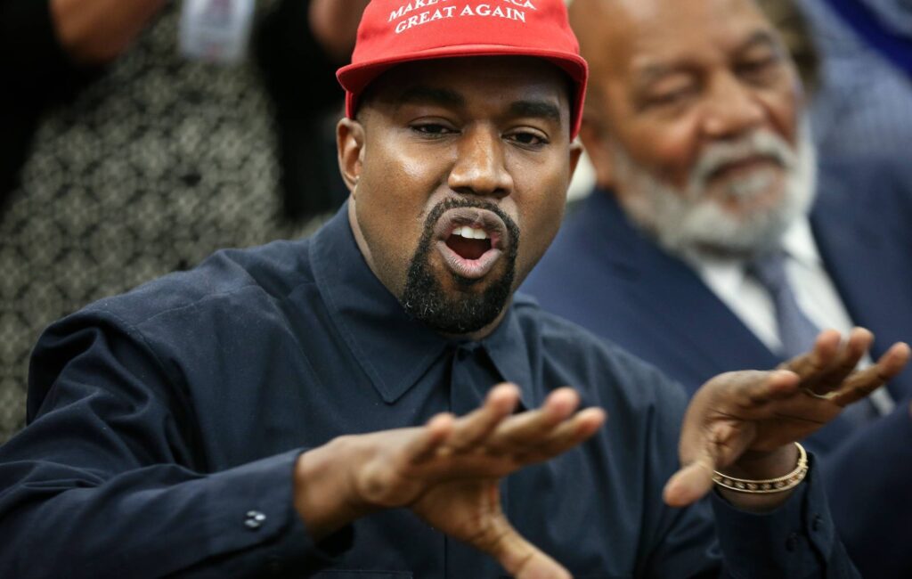 Kanye West speaks during a meeting with U.S. President Donald Trump in the Oval office of the White House on October 11, 2018 in Washington, DC. (Photo by Oliver Contreras - Pool/Getty Images)