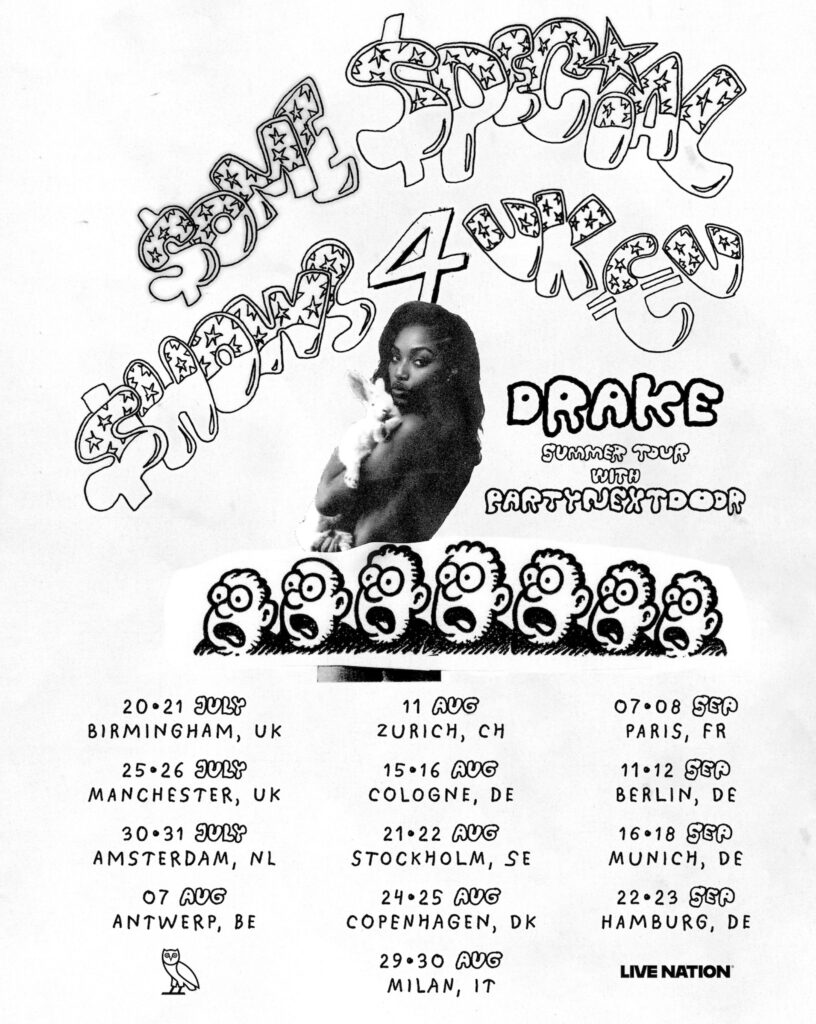 Drake x PARTYNEXTDOOR tour poster 2025