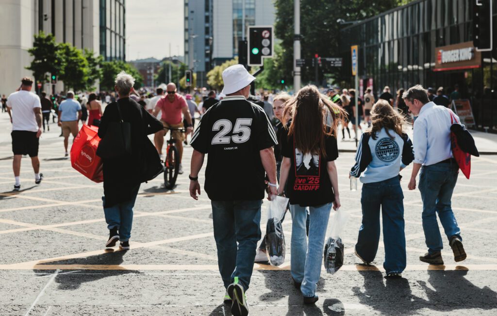 The crowd at the first stop of the Oasis Live 25 reunion tour in Cardiff, Wales on July 4, 2025. Credit: Andy Ford for NME