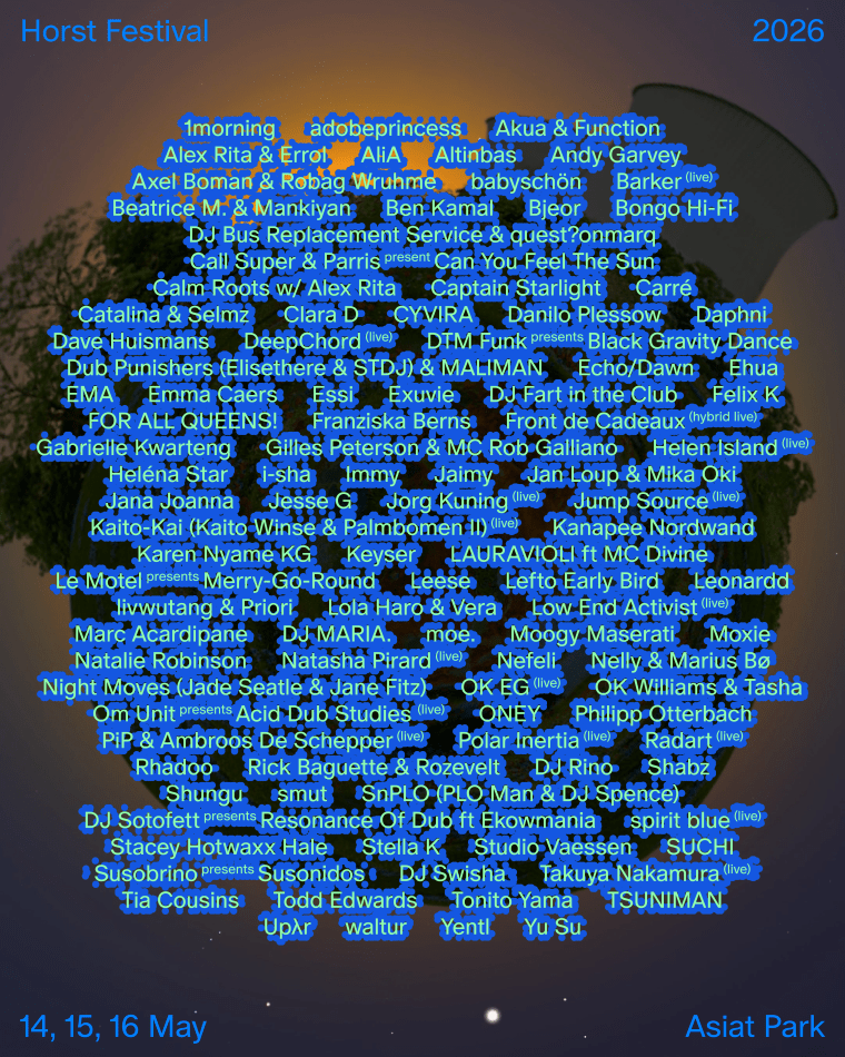 Horst Arts and Music Festival 2026 lineup: Gilles Peterson, Daphni and more