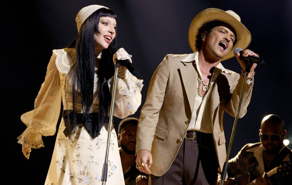 Lady Gaga calls in to Bruno Mars’ radio takeover with update on upcoming wedding plans